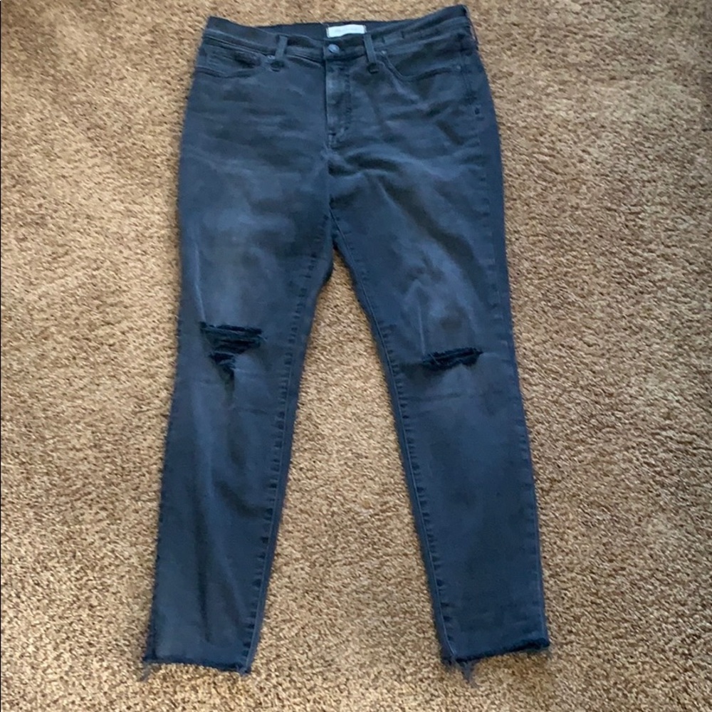 9” mid rise black skinny jeans in Black Sea!!!